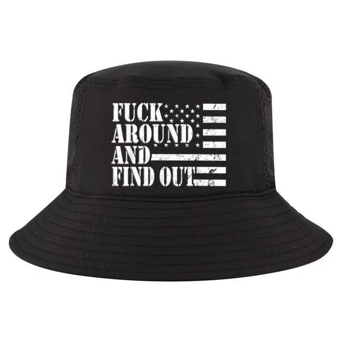 Fuck Around And Find Out American USA Flag Funny Cool Comfort Performance Bucket Hat