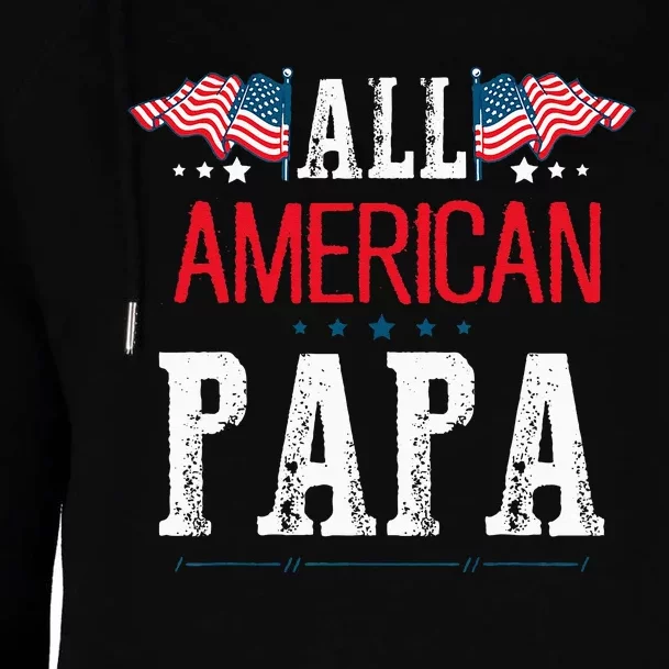 Funny All American Papa Sunglasses USA 4th Of July Womens Funnel Neck Pullover Hood