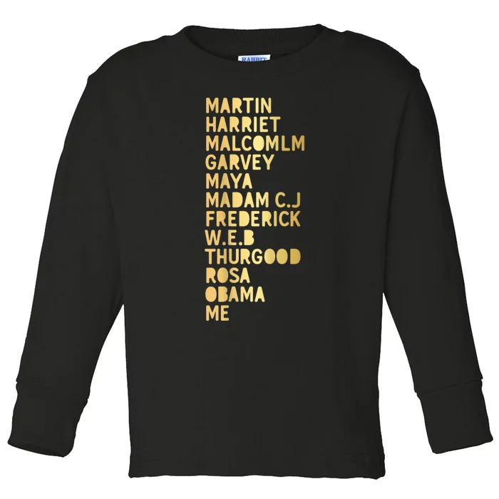 Famous African Americans Historical Figures Black History Toddler Long Sleeve Shirt