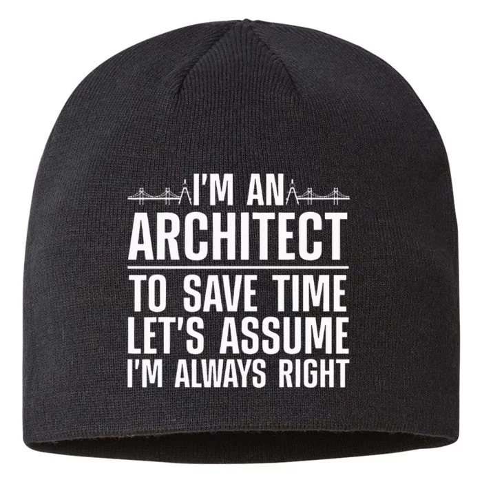 Funny Architect Art For Wo Future Architecture Lover 8 1/2in Sustainable Knit Beanie