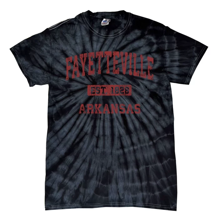 Fayetteville Arkansas Ar Vintage Athletic Sports Design Tie-Dye T-Shirt