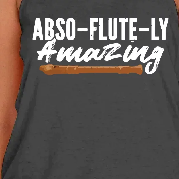 Flutist AbsoFluteLy Amazing Flute Player Women's Knotted Racerback Tank