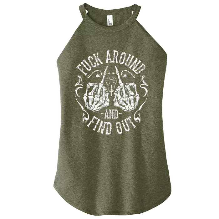 Fuck Around And Find Out Women’s Perfect Tri Rocker Tank