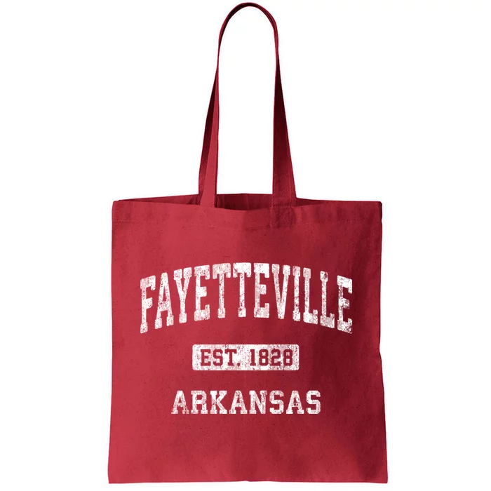 Fayetteville Arkansas Ar Vintage Athletic Sports Design Tote Bag