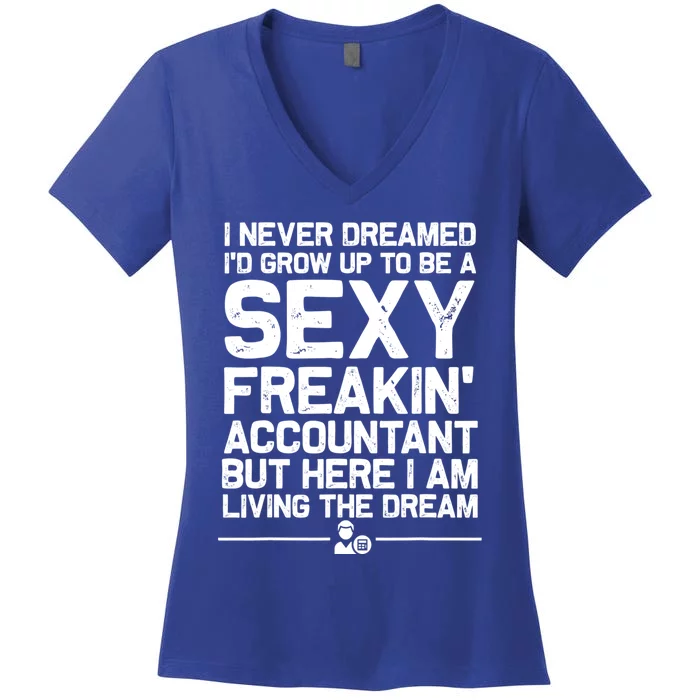 Funny Accountant Art For Men Women CPA Accounting Bookkeeper Women's V-Neck T-Shirt