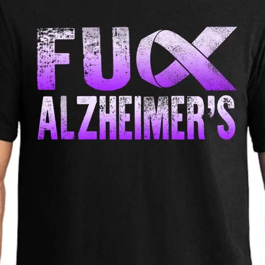 Fuck Alzheimer's Awareness Detia Warrior Support Purple Cute Gift Pajama Set