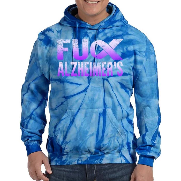 Fuck Alzheimer's Awareness Detia Warrior Support Purple Cute Gift Tie Dye Hoodie