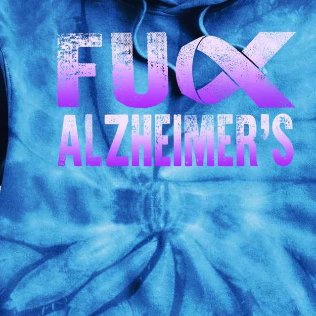 Fuck Alzheimer's Awareness Detia Warrior Support Purple Cute Gift Tie Dye Hoodie