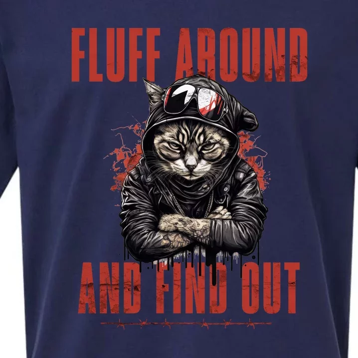 Fluff Around And Find Out Funny Cat Humor Sueded Cloud Jersey T-Shirt