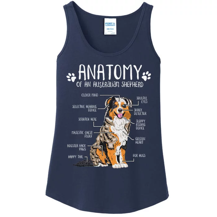 Funny Anatomy Australian Shepherd Dog Lover Aussie Ladies Essential Tank