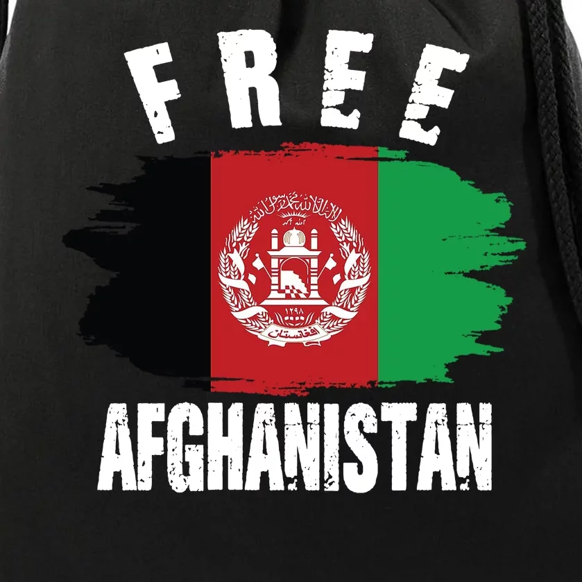 Free Afghanistan AFG Flag Drawstring Bag