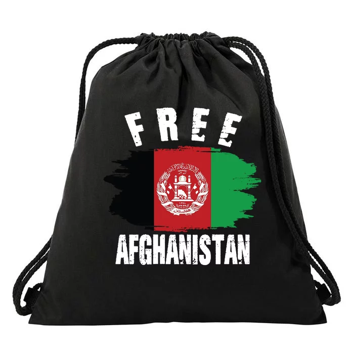 Free Afghanistan AFG Flag Drawstring Bag