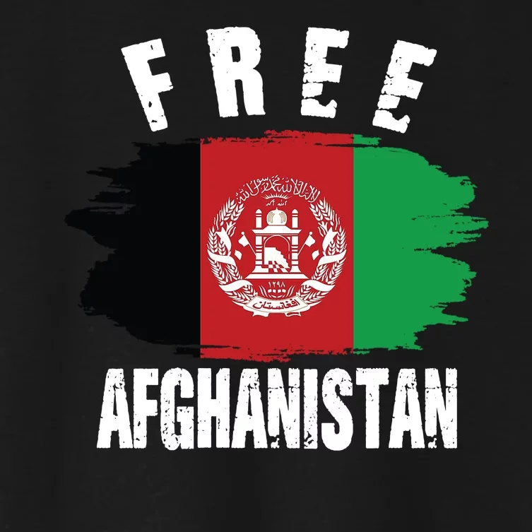 Free Afghanistan AFG Flag Women's Crop Top Tee