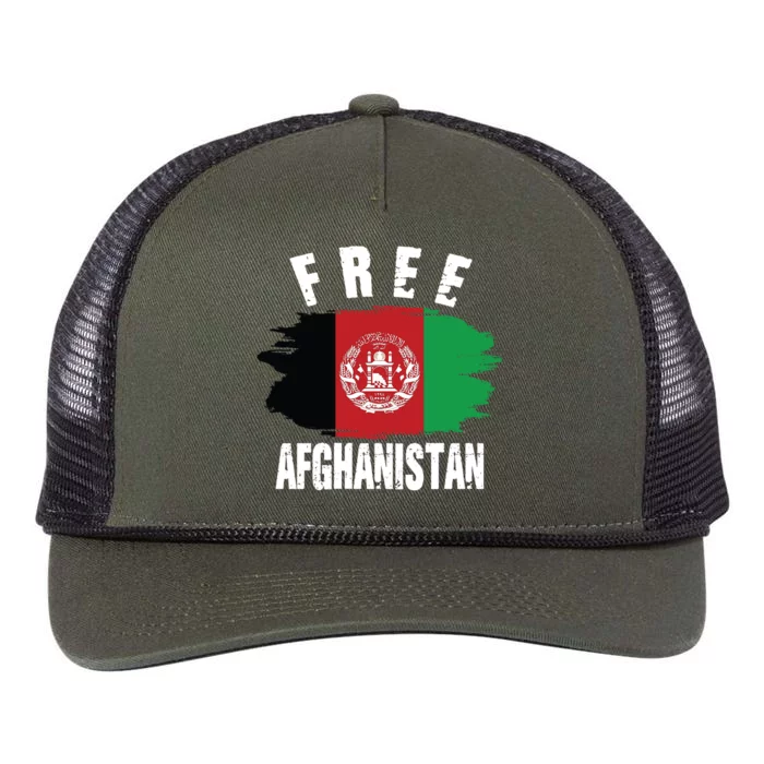 Free Afghanistan AFG Flag Retro Rope Trucker Hat Cap