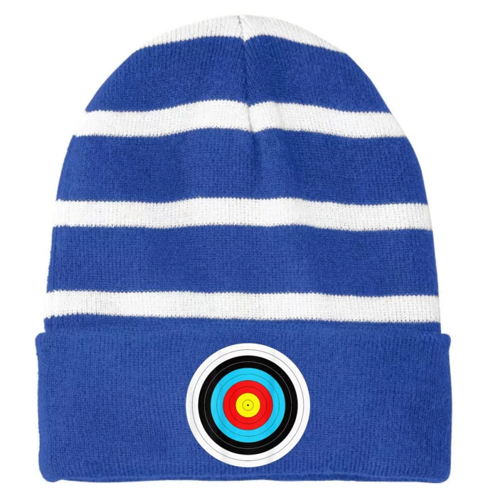 Funny Arrow And Archery Target Striped Beanie with Solid Band