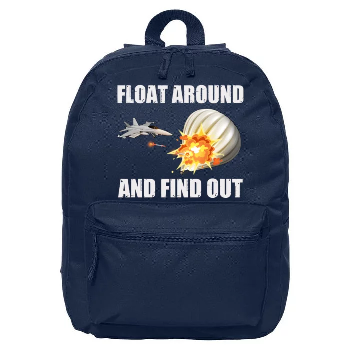 Float Around And Find Out Military Jet Shooting Balloon 16 in Basic Backpack