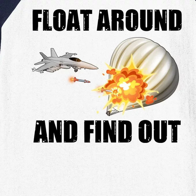 Float Around And Find Out Military Jet Shooting Balloon Baseball Sleeve Shirt