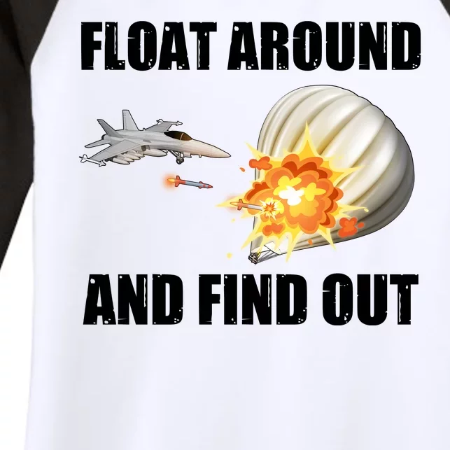 Float Around And Find Out Military Jet Shooting Balloon Women's Tri-Blend 3/4-Sleeve Raglan Shirt