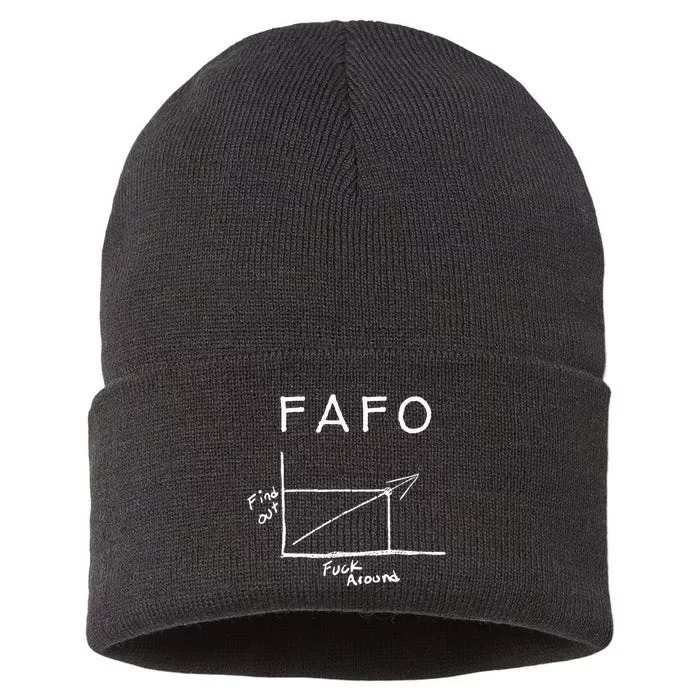 Fuck Around And Find Out Funny Graph Fafo Chart Math Joke Sustainable Knit Beanie