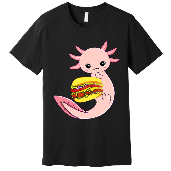 Funny Axolotl And Hamburger For Women Premium T-Shirt