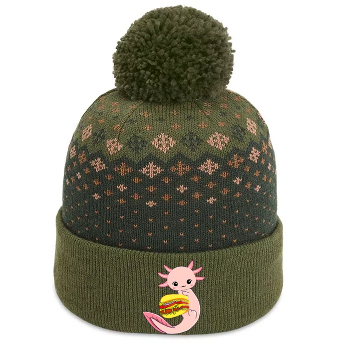 Funny Axolotl And Hamburger For Women The Baniff Cuffed Pom Beanie