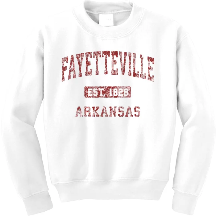 Fayetteville Arkansas Ar Vintage Kids Sweatshirt