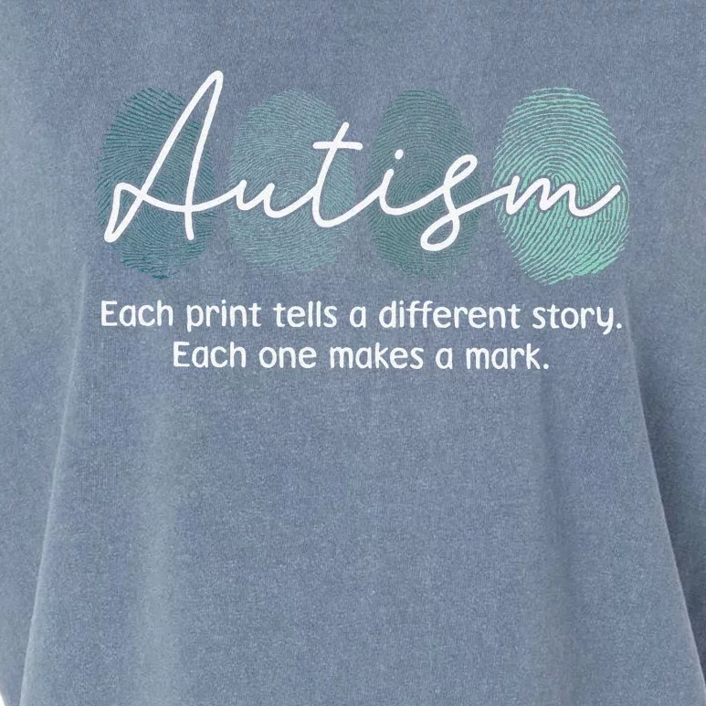 Fingerprint Autism Awareness Retro Neurodiversity Acceptance Garment-Dyed Women's Muscle Tee