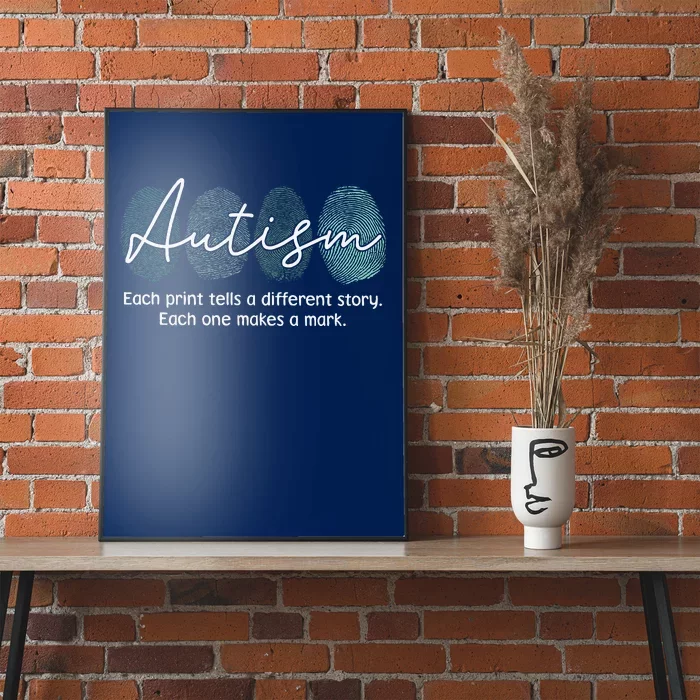 Fingerprint Autism Awareness Retro Neurodiversity Acceptance Poster