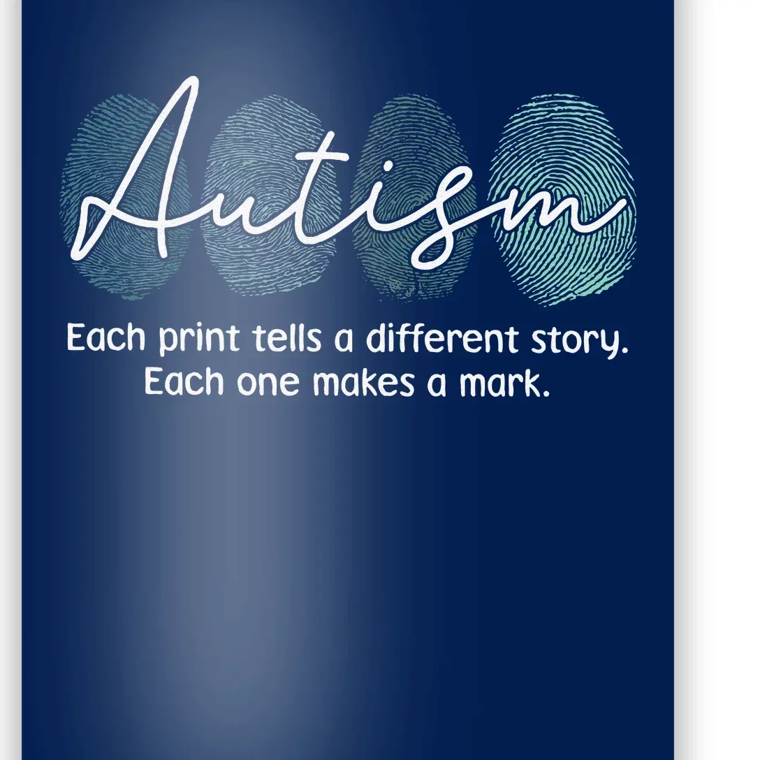 Fingerprint Autism Awareness Retro Neurodiversity Acceptance Poster