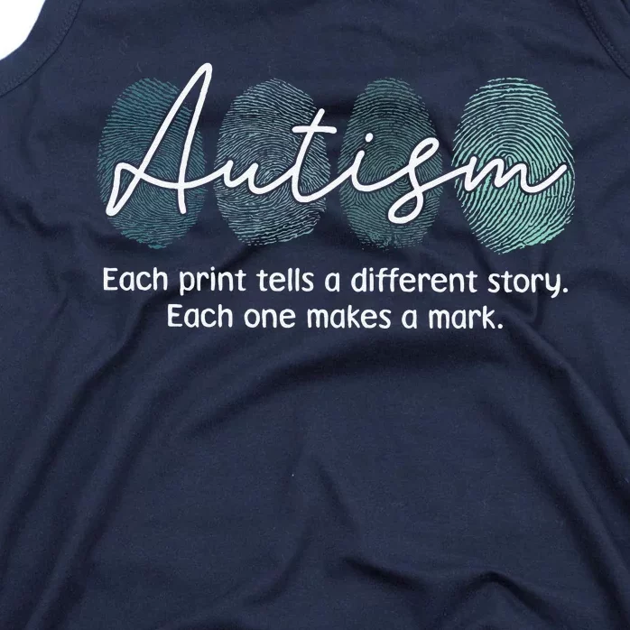 Fingerprint Autism Awareness Retro Neurodiversity Acceptance Tank Top