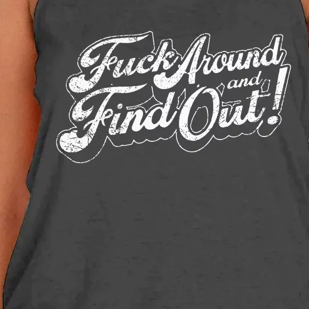 Fuck Around And Find Out Women's Knotted Racerback Tank