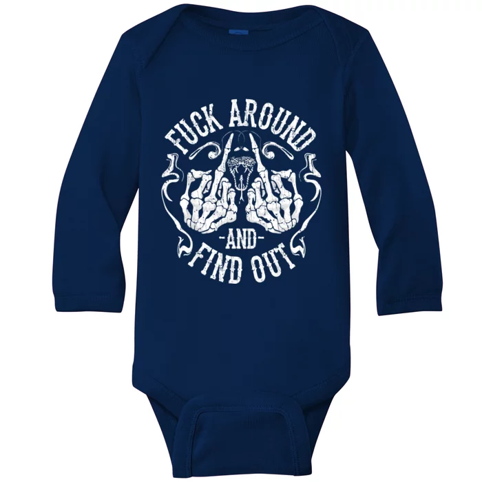 Fuck Around And Find Out Baby Long Sleeve Bodysuit