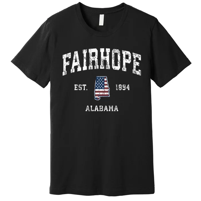 Fairhope Alabama Al Vintage American Flag Sports Design Premium T-Shirt