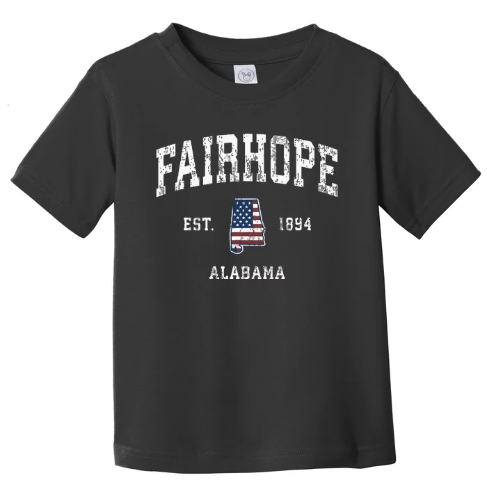 Fairhope Alabama Al Vintage American Flag Sports Design Toddler T-Shirt