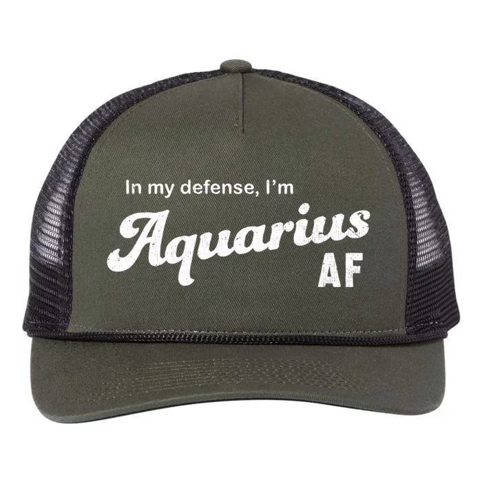 Funny Astrology Aquarius Gift Retro Rope Trucker Hat Cap