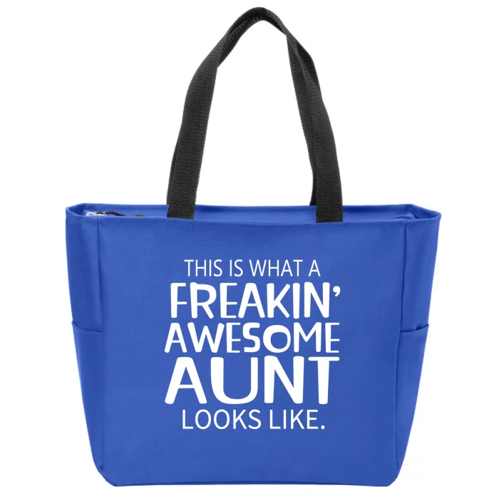 Freakin Awesome Aunt Looks Like Gift For Aunts Auntie Gift Zip Tote Bag