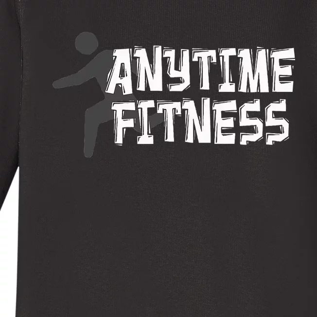 Fitness At Anytime Funny Workout Desisgn Best Awesome Baby Long Sleeve Bodysuit