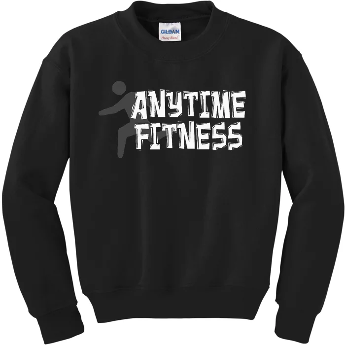 Fitness At Anytime Funny Workout Desisgn Best Awesome Kids Sweatshirt