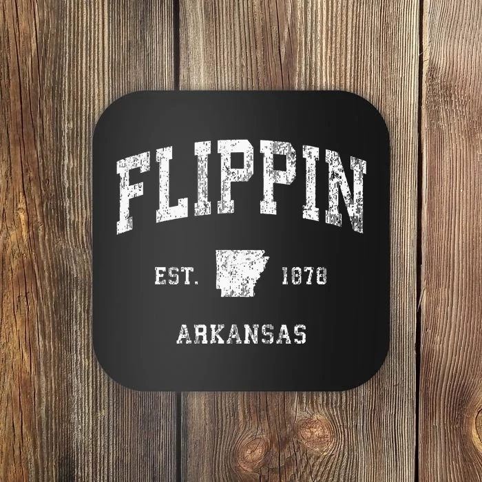 Flippin Arkansas Ar Vintage Athletic Sports Design Coaster