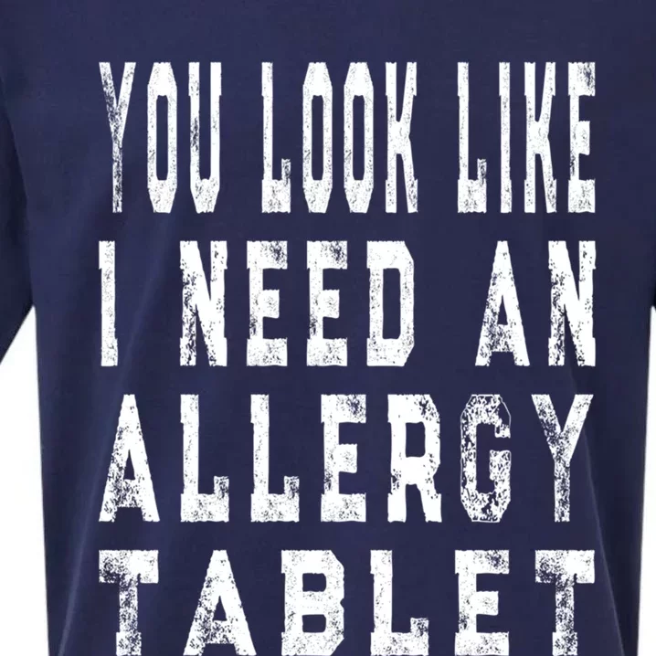 Funny Antisocial Allergy Tablet Saying Allergic To People Meaningful Gift Sueded Cloud Jersey T-Shirt