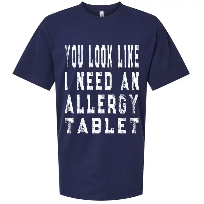 Funny Antisocial Allergy Tablet Saying Allergic To People Meaningful Gift Sueded Cloud Jersey T-Shirt