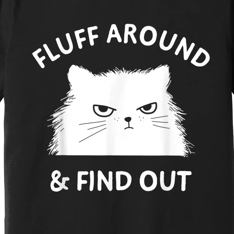 Fluff Around And Find Out Funny Cat Adult Humor Premium T-Shirt