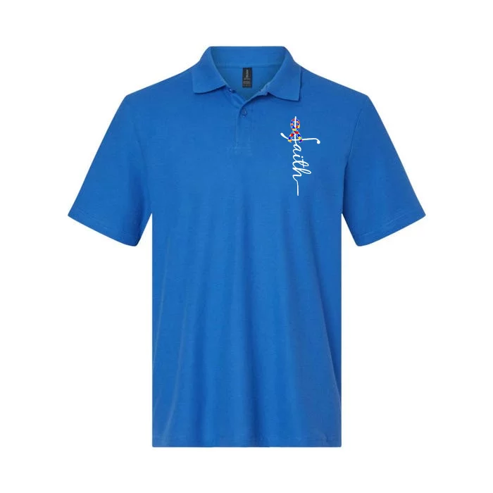 Faith Autism Awareness Month Ribbon Softstyle Adult Sport Polo