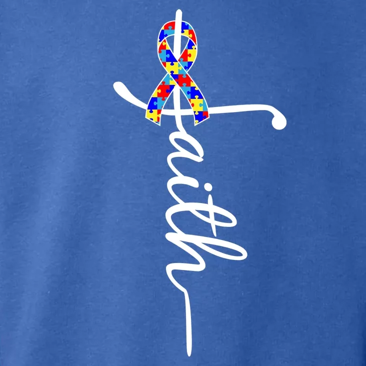 Faith Autism Awareness Month Ribbon Toddler Hoodie