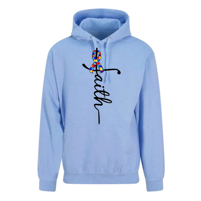 Faith Autism Awareness Month Ribbon Unisex Surf Hoodie