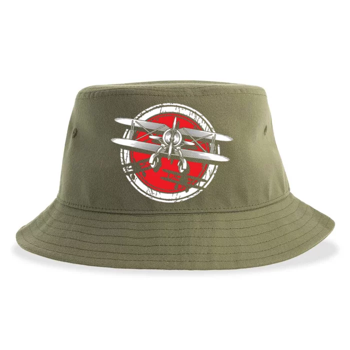 Flying Airplane Aviation Aircraft Flight Copilot Plane Pilot Sustainable Bucket Hat