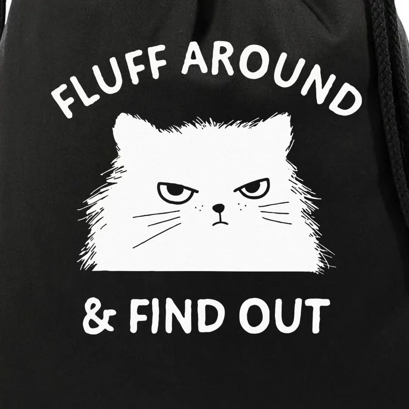 Fluff Around And Find Out Funny Cat Adult Humor Small Drawstring Bag