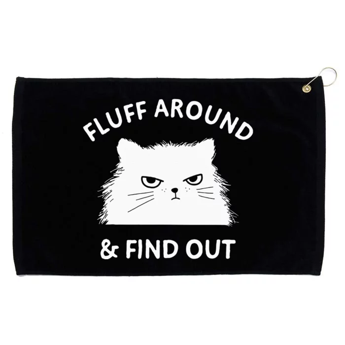 Fluff Around And Find Out Funny Cat Adult Humor Small Grommeted Golf Towel