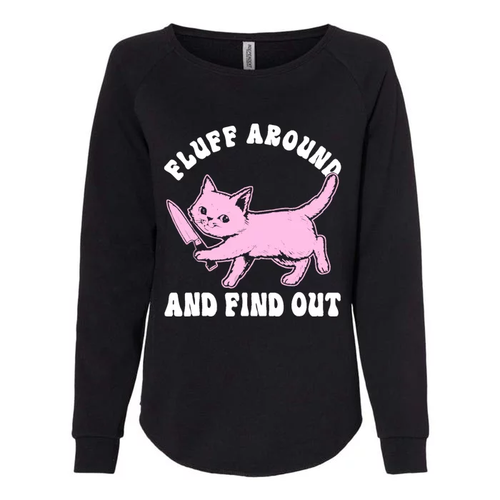 Fluff Around And Find Out For Cat Lovers Womens California Wash Sweatshirt