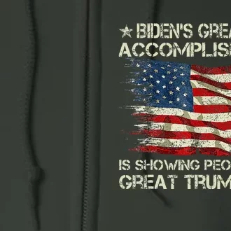 Funny Anti Biden BidenS Greatest Accomplishment Is Showing Full Zip Hoodie